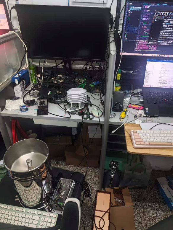 The equipment being debugged at my workstation